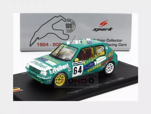 Spark Peugeot 205 Gti Team Ecurie Bruxelloise N 64 24h Spa 1997 Eric Schwilden Jean Michel Delporte Pieter Van De Berkt 1:43 100SPA15