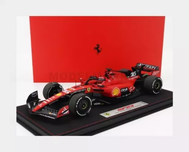 BBR Ferrari F1 Sf-23 Team Scuderia Ferrari N 16 4th Singapore Gp 2023 Charles Leclerc Con Vetrina With Showcase 1:18 BBR231816DDIE-VET