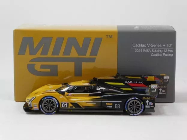 Mini GT Cadillac V-series R 5.5l V8 Team Cadillac Racing N 01 2nd Imsa 12h Sebring 2024 Sebastien Bourdais Scott Dixon Renger Van Der Zande 1:64 MGT01004-L