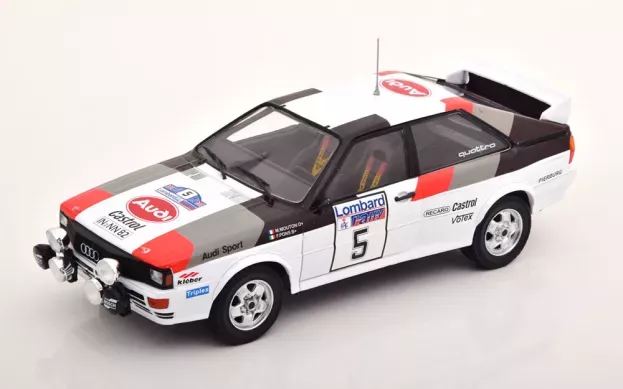 IXO Models Audi Quattro A1 night Version N 5 2nd Rally Rac Lombard 1982 M.mouton F.pons 1:24 24RAL010B