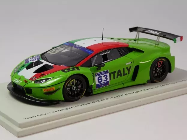 Spark Lamborghini Huracan Gt3 Evo Team Italy N 63 2nd Fia Motorsport Games Gt Sprint Cup Paul Richard 2022 M.bortolotti 1:43 S6323