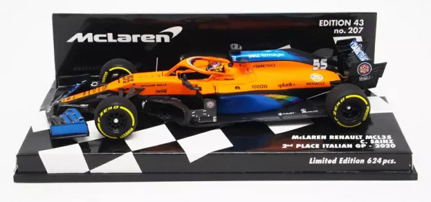 Minichamps Mclaren F1 Mcl35 Renault Team Mclaren N 55 2nd Italy Gp 2020 Carlos Sainz Jr. 1:43 537205155