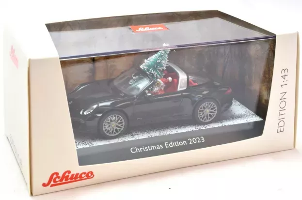Schuco Porsche 911 Carrera 4 Gts Targa Christmas Edition 2023 Con Babbo Natale With Santa Claus Figure 1:43 450720600