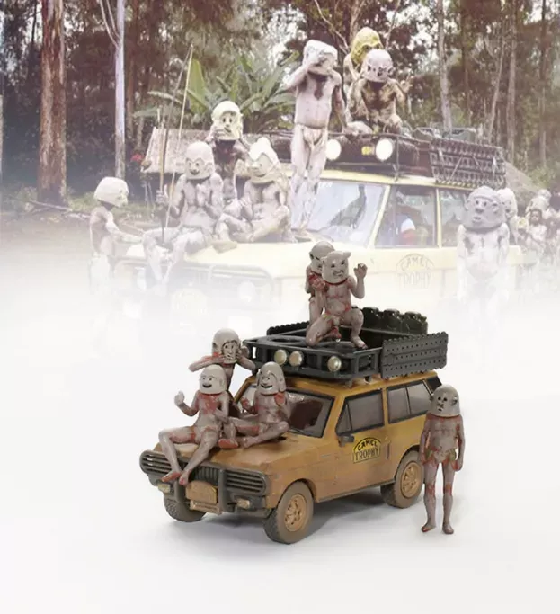 Mini-GT Land Rover Set 2x Range Rover N 0 Rally Camel Trophy Papua New Guinea 1982 With Figures 1:64 MGTS0006