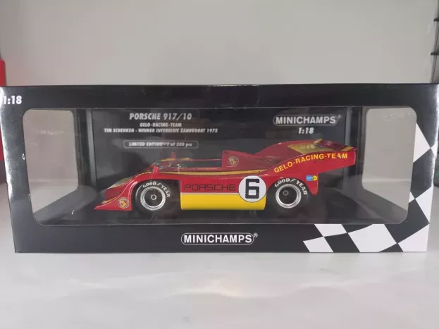 Minichamps Porsche 917 10 Team Gelo Racing N 6 Winner Interserie Zandvoort 1975 Tim Schenken 1:18 155756506