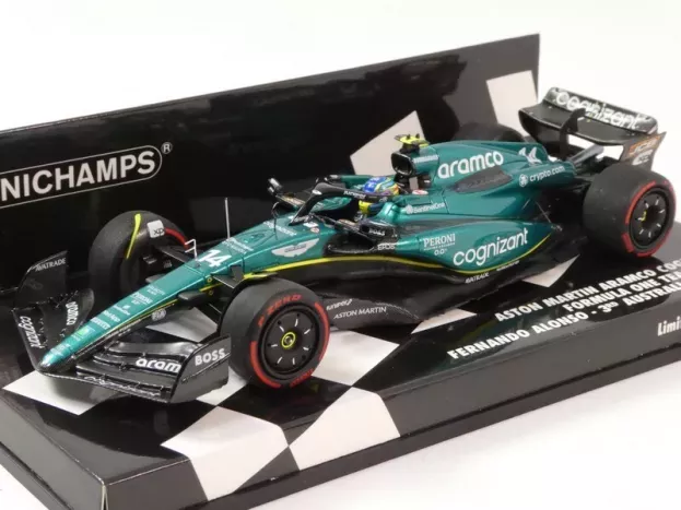Minichamps Aston Martin F1 Amr23 Team Aramco Cognizant N 14 3rd Australian Gp 2023 Fernando Alonso 1:43 417230314