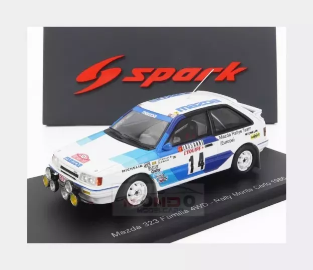 Spark Mazda 323 Team Mazda Rally Europe night Version N 14 Rally Montecarlo 1986 I.carlsson J.o.bohlin 1:43 S6230