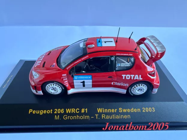 IXO Models Peugeot 206 Wrc N 1 Winner Rally Sweden 2003 M.gronholm T.rautiainen 1:43 RAM106