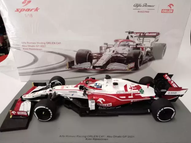Spark Alfa Romeo F1 C41 Team Orlen Racing N 7 Abu Dhabi Gp Last Race 2021 Kimi Raikkonen 1:18 18S607