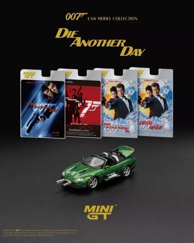 Mini GT Jaguar Xkr Spider Open 2002 James Bond 007 Die Another Day La Morte Puo' Attendere German Blister Packaging 1:64 MGT00908-007G