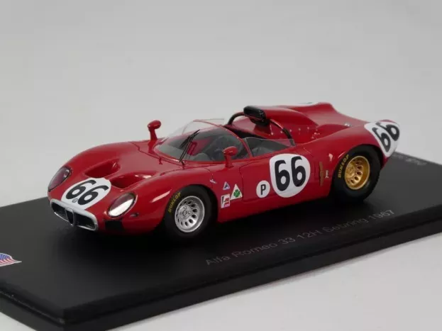 Spark Alfa Romeo 33 Spider Team Autodelta N 66 12h Sebring 1967 R.bussinello N.galli 1:43 US315