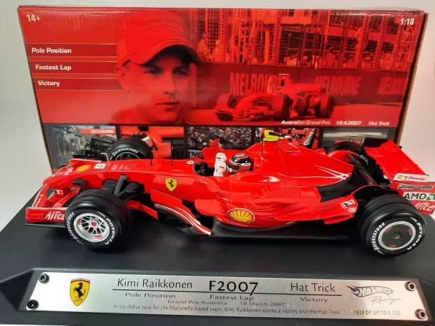 Hot Wheels Ferrari F1 F2007 N 6 Australian Gp 18-04-2007 Pole Position Fastest Lap Victory Kimi Raikkonen World Champion 1:18 M6712