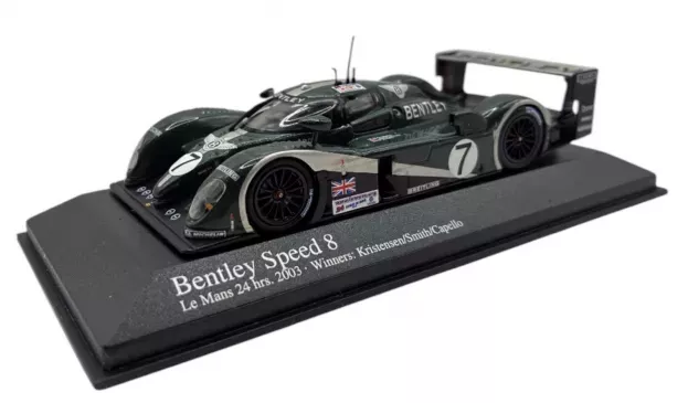 Minichamps Bentley Speed 8 4.0l Turbo V8 Team Bentley N 7 Winner 24h Le Mans 2003 T.kristensen R.capello G.smith Versione Dopo Gara After Race Version 1:43 400031307