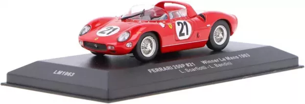 IXO Models Ferrari 250p Spider 3.0l V12 Team Ferrari Spa Sefac N 21 Winner 24h Le Mans 1963 Ludovico Scarfiotti Lorenzo Bandini 1:43 LM1963