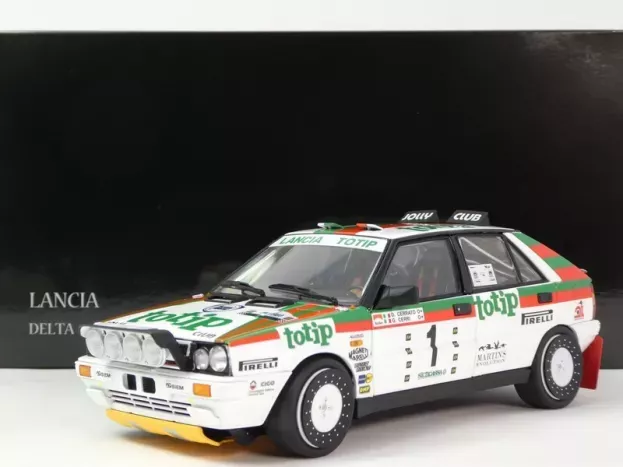 Kyosho Lancia Delta Hf Integrale 4wd night Version Team Lancia Totip N 1 Winner Rally Targa Florio 1987 Dario Cerrato Giuseppe Cerri 1:18 08960C