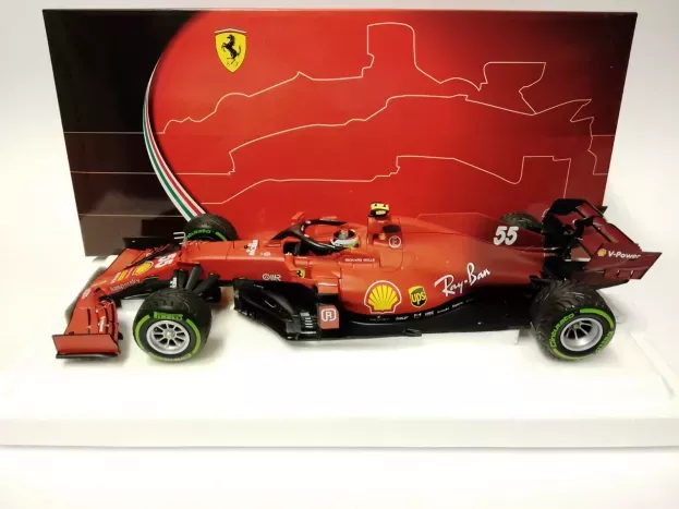 BBR Ferrari F1 Sf21 Team Scuderia Ferrari Mission Winnow N 55 5th Emilia Romagna Italy Gp Intermediate Rain Tires 2021 Carlos Sainz Jr. 1:18 BBR211855