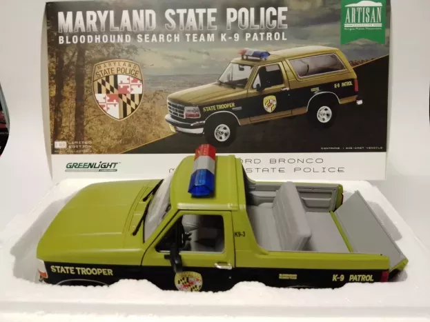Greenlight Ford Bronco Maryland State Police 1996 1:18 19113