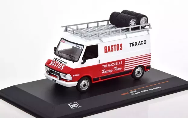 IXO Models Fiat 242 Van Team Tre Gazzelle Bastos Texaco Rally Assistance 1984 1:43 RAC292X