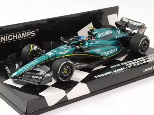 Minichamps Aston Martin F1 Amr23 Team Aramco Cognizant N 14 3rd Bahrain Gp 2023 Fernando Alonso 99th F1 Podium 1:43 417230114