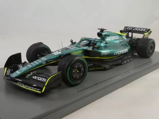 Spark Aston Martin F1 Amr22 Team Aramco Cognizart N 18 Emilia Romagna Gp 2022 Lance Stroll Race To Be Determined Con Vetrina With Showcase 1:18 18S762