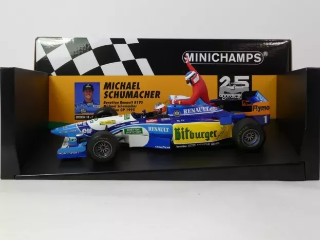 Minichamps Benetton F1 B195 Team Mild Seven Renault N 1 World Champion 5th Canada Gp 1995 Michael Schumacher And Jean Alesi Taxi Ride Figures 1:18 510950601