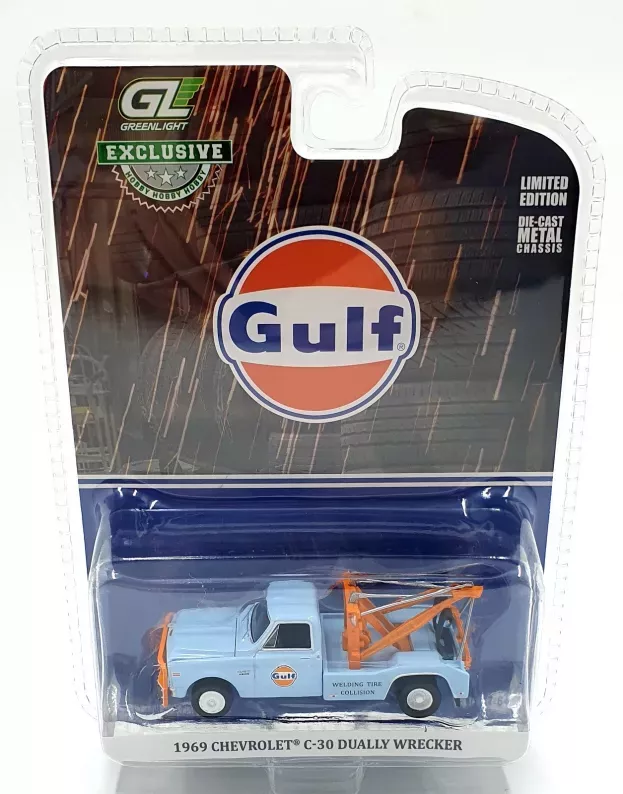 Greenlight Chevrolet C-30 Gulf Truck Carro Attrezzi Wrecker Road Service 1969 1:64 30275