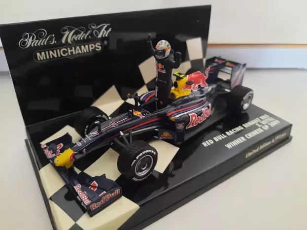 Minichamps Red Bull F1 Rb5 N 15 Winner Chinese Shanghai Gp rain Wheels 2009 S.vettel 1:43 400090115