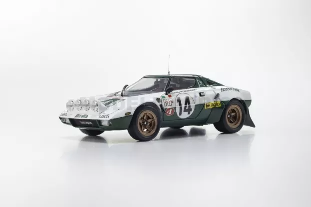 Kyosho Lancia Stratos Hf Alitalia night Version N 14 Winner Rally Montecarlo 1975 Sandro Munari Mario Mannucci 1:18 08130E