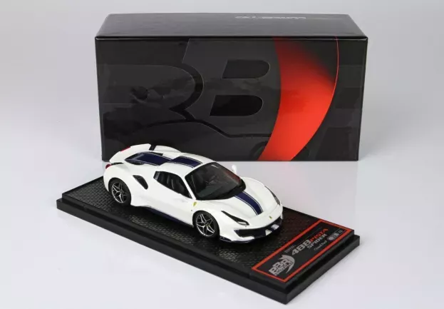 BBR Ferrari 488 Pista Spider Closed Roof 2018 Blue Stripes 1:43 BBRC219A