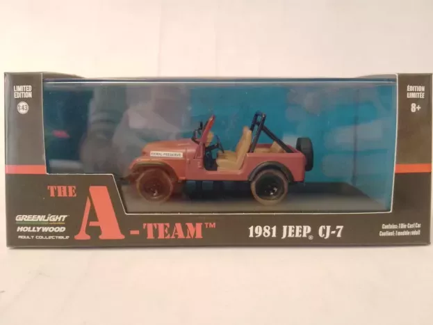 Greenlight Jeep Cj-7 Open Animal Preserve 1995 The A-team 1:43 86528