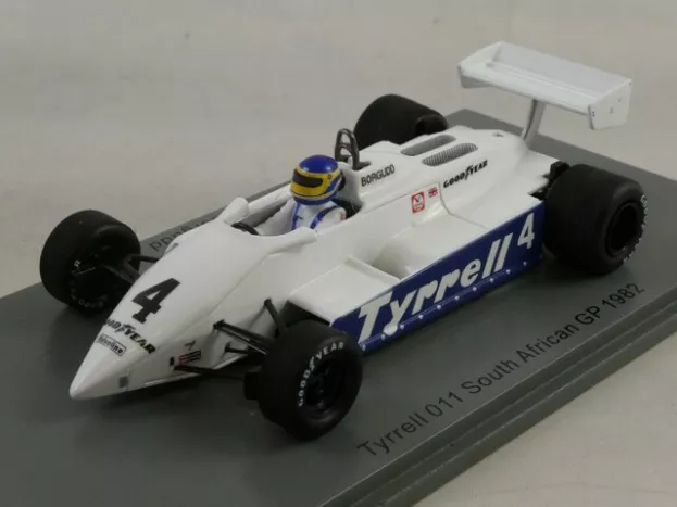 Spark Tyrrell F1 011 N 4 South African Gp 1982 S.borgudd 1:43 S7282