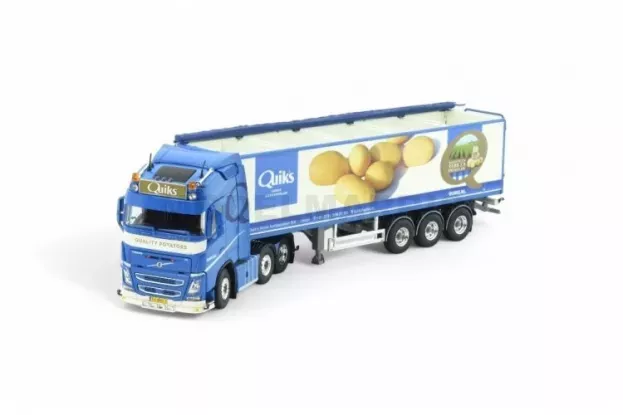 Tekno Volvo Quik's Quality Potatoes Volvo Fh04 6x2 Trekker Voorzien Van 3 Assige Van Der Peet Aardappeltrailer 1:50 87060