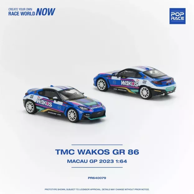 Pop Race Toyota Gr86 Tmc Wako's Macau Racing 2023 1:64 PR640079