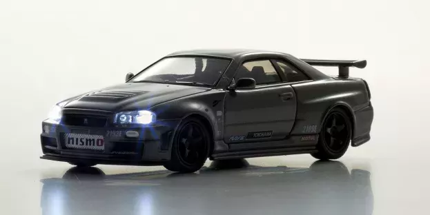 Kyosho Nissan Skyline Gt-r bnr34 Coupe Cnr Version 2000 With Lighting System 1:64 07130LGR