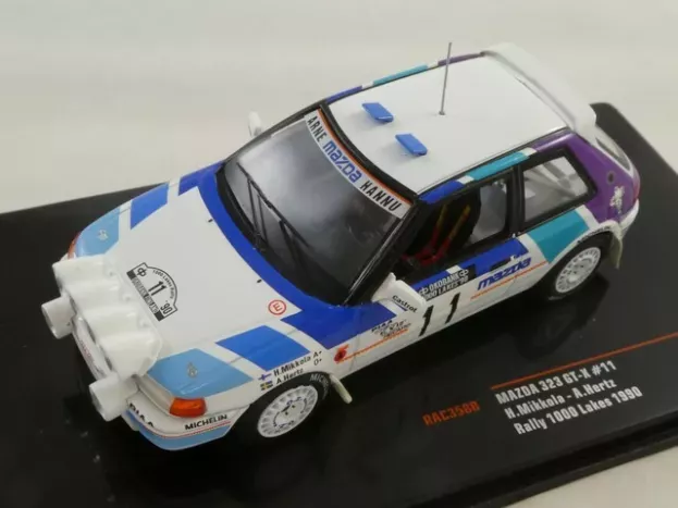 IXO Models Mazda 323 Gtx night Version N 11 Rally 1000 Lakes 1990 H.mikkola A.hertz 1:43 RAC358B