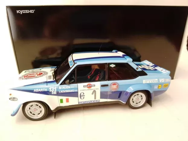 Kyosho Fiat 131 Abarth Team Fiat Works N 1 Rally Costa Smeralda 1981 M.alen I.kivimaki 1:18 08376D