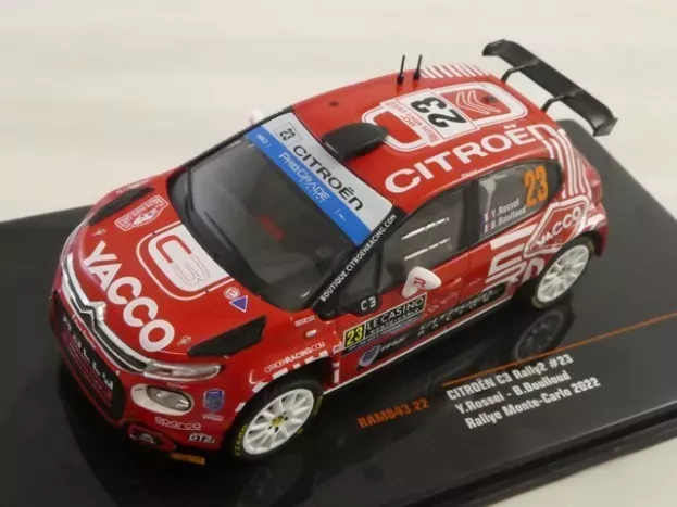 IXO Models Citroen C3 Rally2 N 23 Rally Montecarlo 2022 Y.rossel B.boulloud 1:43 RAM843.22