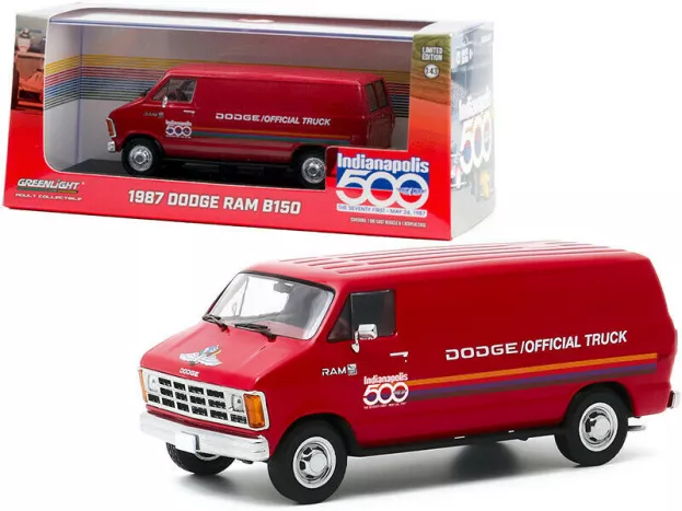 Greenlight Dodge Ram B150 Van Official Truck Indianapolis 500 Mile Race 1987 1:43 86576