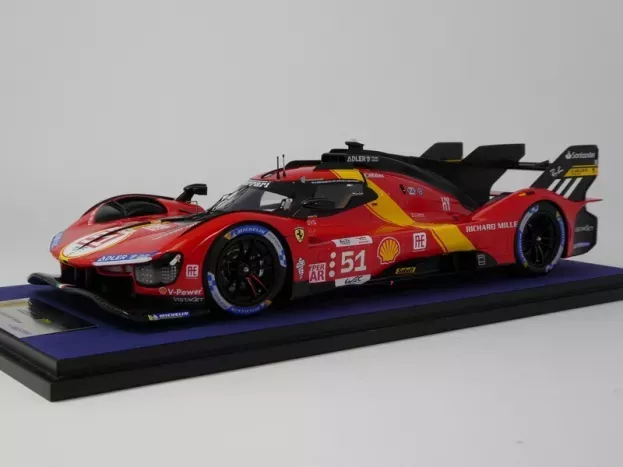 Looksmart Ferrari 499p 3.0l Turbo V6 Team Ferrari Af Corse N 51 Winner 24h Le Mans 2023 Alessandro Pier Guidi James Calado Antonio Giovinazzi 1:18 LS18LM035
