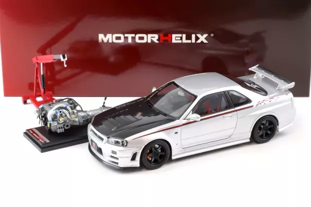 Motorhelix Nissan Skyline Gt-r r34 Nismo Crs Coupe 2002 With Engine 1:18 M83431