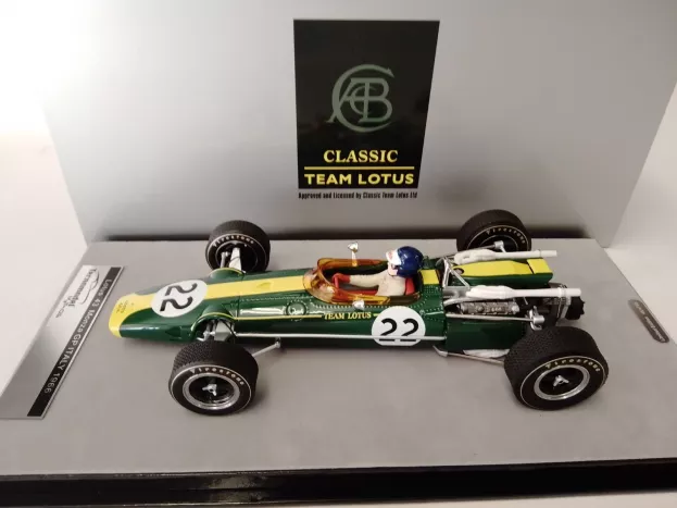 Tecnomodel Lotus F1 43 Team Lotus N 22 Monza Italy Gp with Pilot Figure 1966 Jim Clark 1:18 TMD18-188B