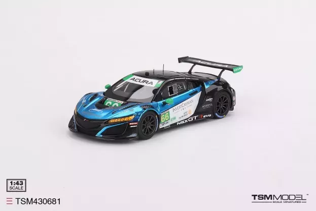 Truescale Acura Nsx Gt3 Evo22 3.5l Turbo V6 Team Gradient Racing N 66 24h Daytona 2022 K.simpson T.bechtolsheimer 1:43 TSM430681