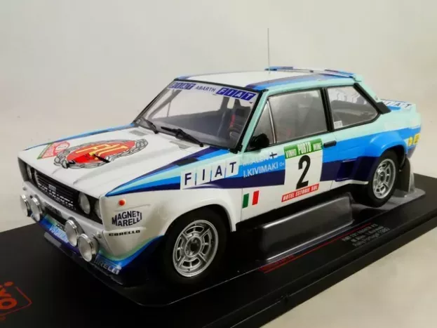 IXO Models Fiat 131 Abarth Team Fiat Works night Version N 2 2nd Rally Portugal 1980 M.alen I.kivimaki 1:18 18RMC053A