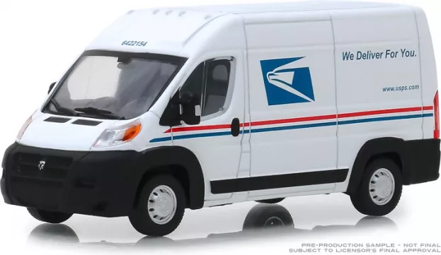 Greenlight Dodge Ram 2500 Promaster Van Cargo High Roof Usps United States Postal Service 2018 1:43 86154