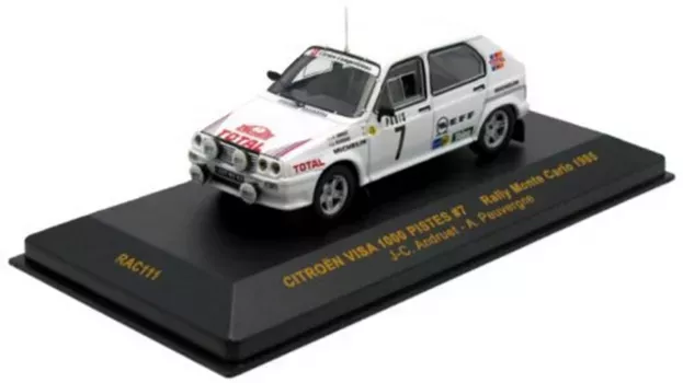 IXO Models Citroen Visa 1000 Pistes N 7 Rally Montecarlo 1985 J-c.andruet A.peuvergne 1:43 RAC111