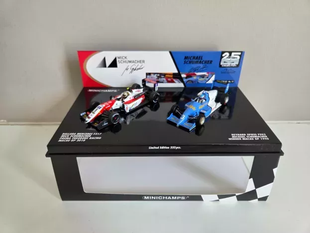 Minichamps Reynard Set 2x Reynard F3 F903 Tea West Wts Racing N 3 Macau Gp 1990 Michael Schumacher + Dallara Mercedes F3 F317 N 9 Macau Gp 2018 Mick Schumacher 1:43 512901839