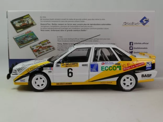 Solido Renault R21 Turbo Mkii Turbo Gr.a night Version N 6 Rally Charlemagne 1991 M.rats G.bourdaud 1:18 1807704