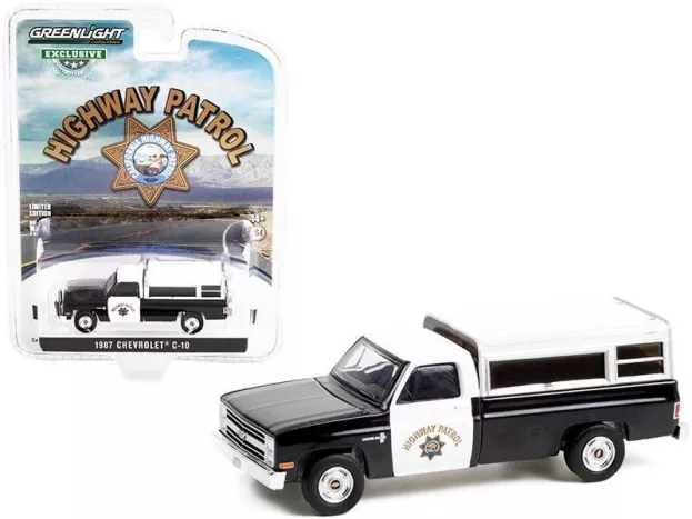 Greenlight Chevrolet C-10 Pick-up Closed California Police Highway Patrol 1987 1:64 30294