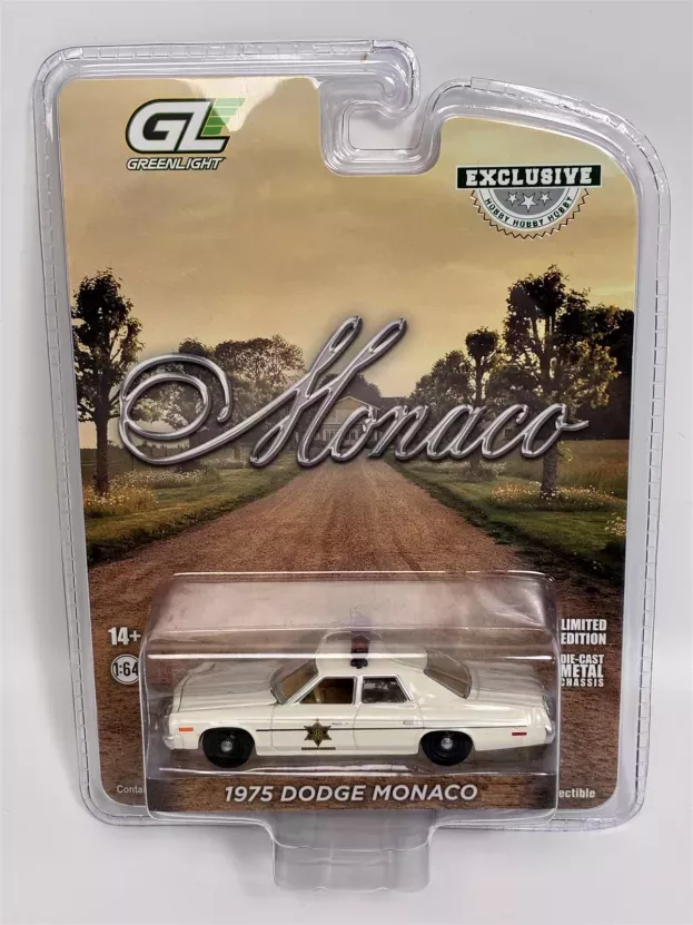 Greenlight Dodge Monaco Hazzard County Sheriff Police Rosco Patrol Car 1975 1:64 30140