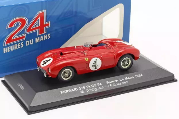 IXO Models Ferrari 375 Plus 5.0l V12 Spider Team Scuderia Ferrari N 4 Winner 24h Le Mans 1954 Maurice Trintignant Jose Froilan Gonzales 1:43 LM1954